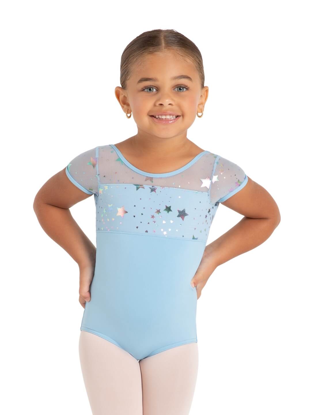 Detský krátky rukáv leotard Star Struck Galaxy