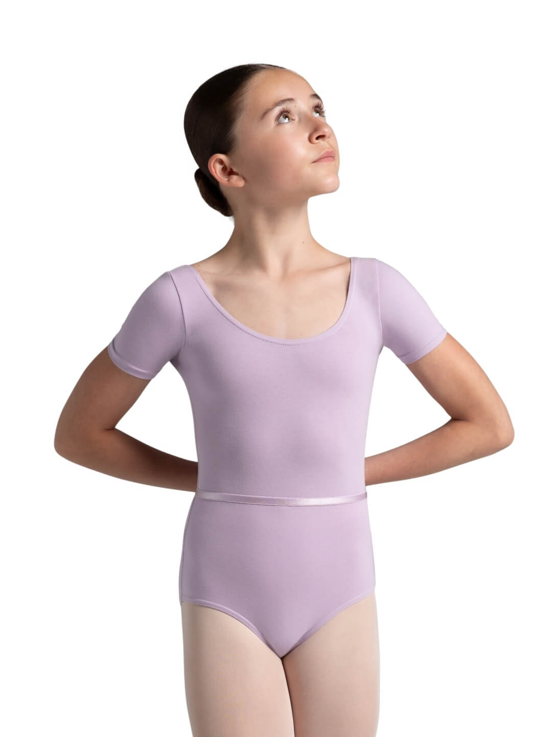 Scoop Neck Short Sleeve Leotard - Girls