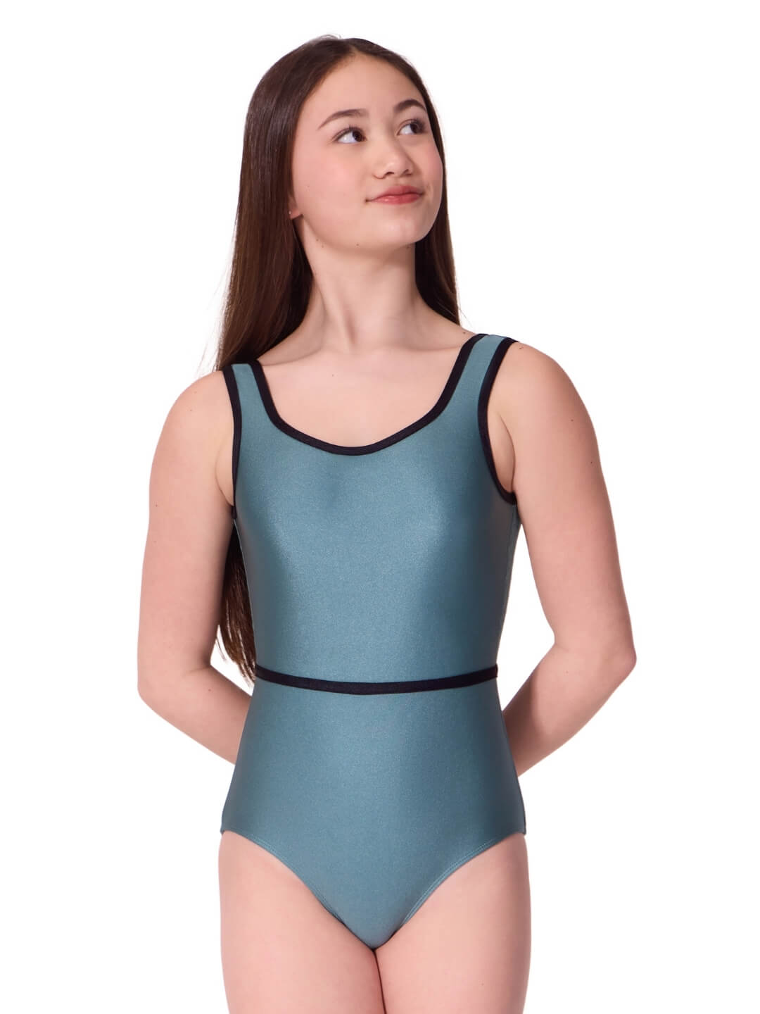 Võluv Kontrastsus Graatsiline Tank Leotard - Tween