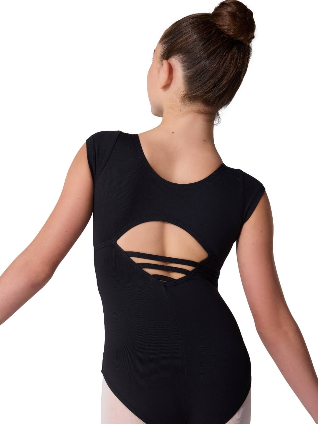 Capezio Body Da Ballo Per Bambina A Maniche Lunghe Con Bottoni Automatici - Collo Alto, Chiusura Posteriore Con Cerniera, Linea Gamba Balletto