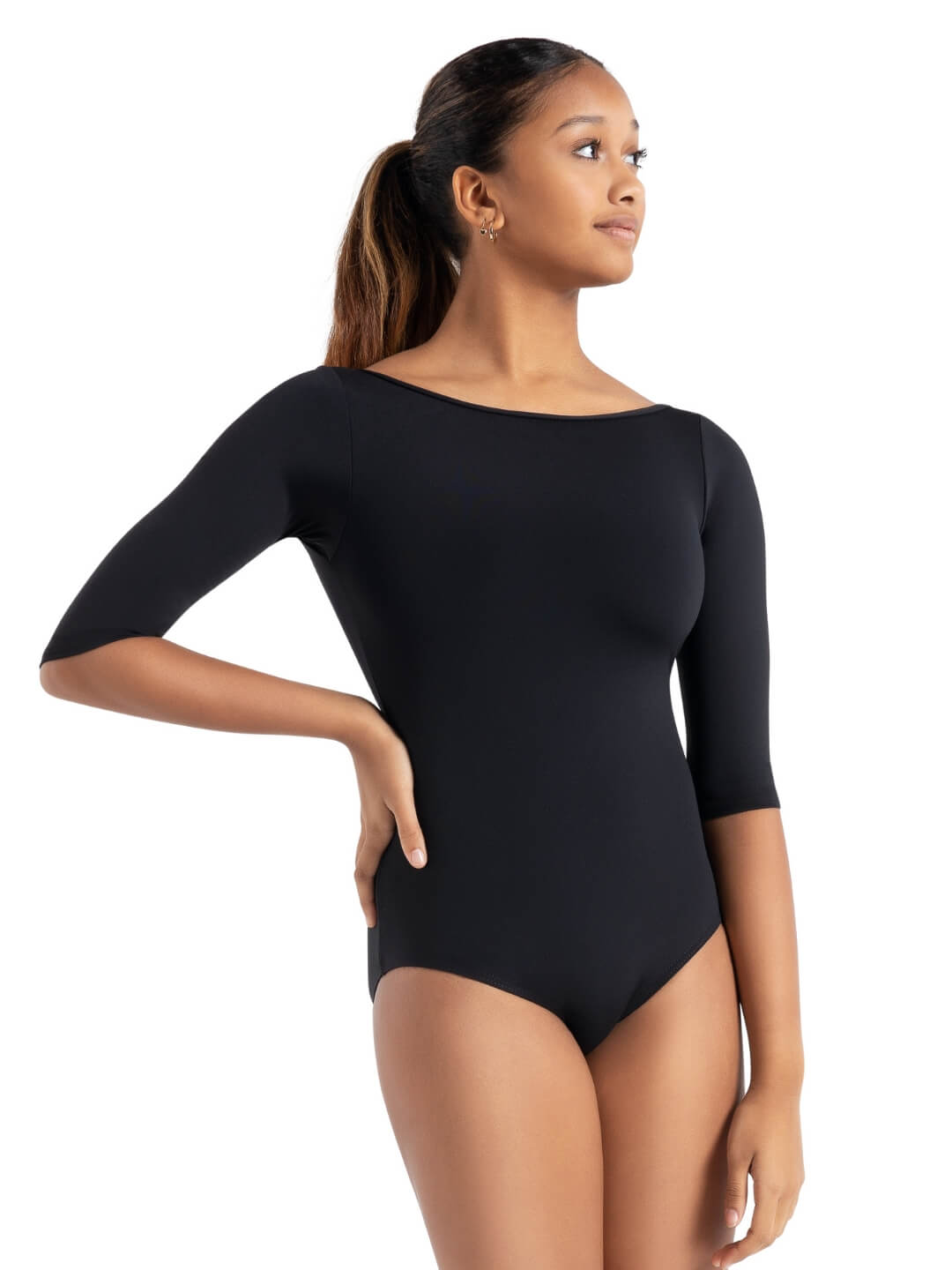 Bådudskæring 3/4 Ærme Leotard