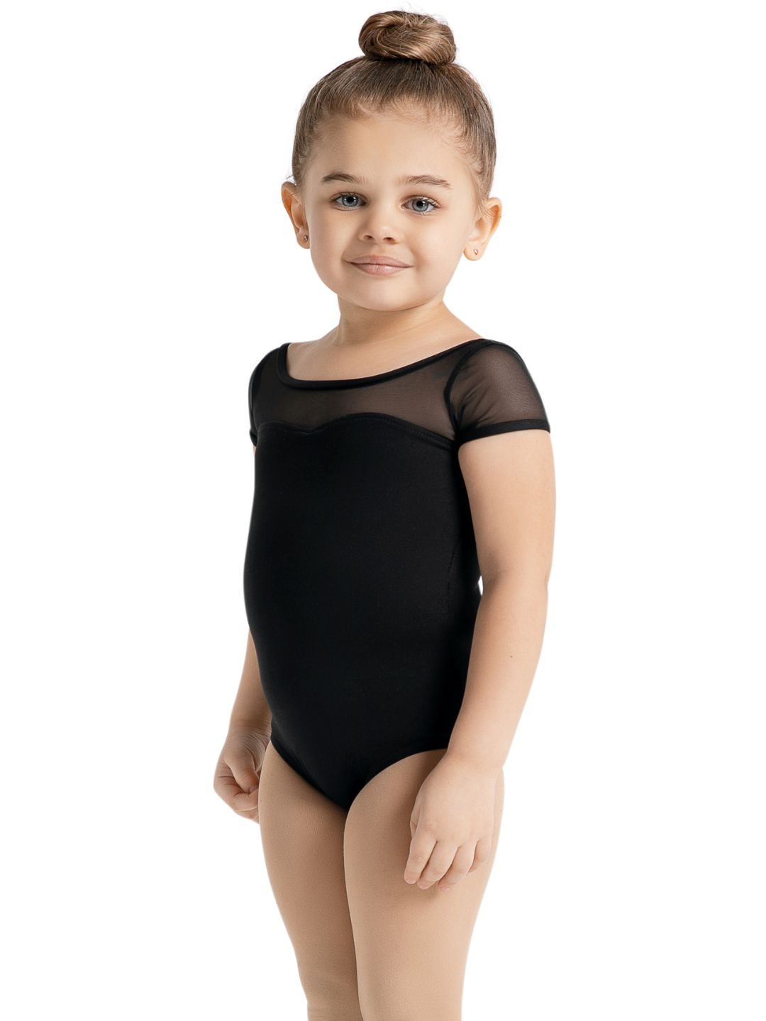 Studio Collection Mesh Yoke Kortærmet Leotard - Piger